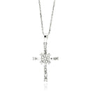 Silver 925 Rhodium Plated Cross CZ Necklace - BGP00554 | Silver Palace Inc.