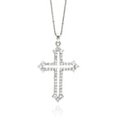 Silver 925 Rhodium Plated Open Cross CZ Necklace - BGP00563 | Silver Palace Inc.