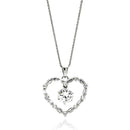 Silver 925 Rhodium Plated Open Heart Center CZ Necklace - BGP00608 | Silver Palace Inc.