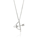 Silver 925 Rhodium Plated Open Bow and Arrow CZ Pendant Necklace - BGP00661 | Silver Palace Inc.
