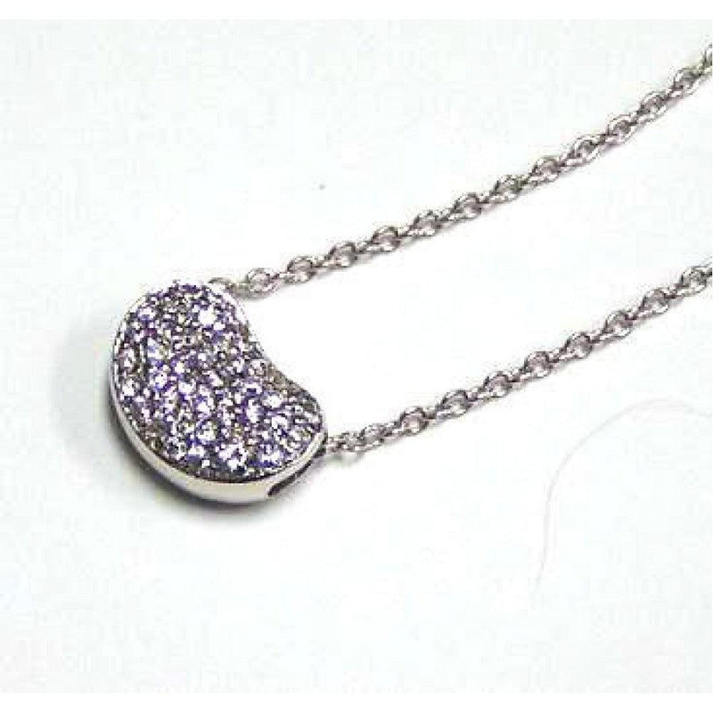 Closeout-Silver 925 Clear CZ Rhodium Plated Bag Pendant Necklace - STP00057 | Silver Palace Inc.