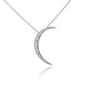 Silver 925 Clear CZ Rhodium Plated Solar Pendant Necklace - STP00171 | Silver Palace Inc.