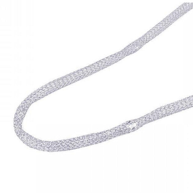 Closeout-Silver 925 Rhodium Plated Lightweight CZ Necklace - STP00579 | Silver Palace Inc.