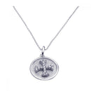 Closeout-Silver 925 Rhodium Plated Clear CZ Cross Pendant Necklace - STP00895 | Silver Palace Inc.