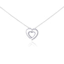 Silver 925 Rhodium Plated Clear Diamond Heart Pendant Necklace - STP01032 | Silver Palace Inc.