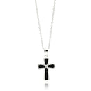 Silver 925 Rhodium Plated Clear CZ Cross Pendant Necklace - STP01331 | Silver Palace Inc.