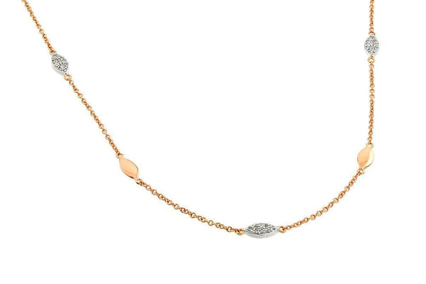 Silver 925 Gold Plated Clear CZ Marquise Shape Necklace - BGP00828 | Silver Palace Inc.