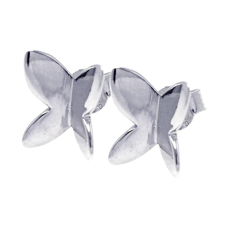 Silver 925 Rhodium Plated Butterfly Stud Earrings - STE00751 | Silver Palace Inc.
