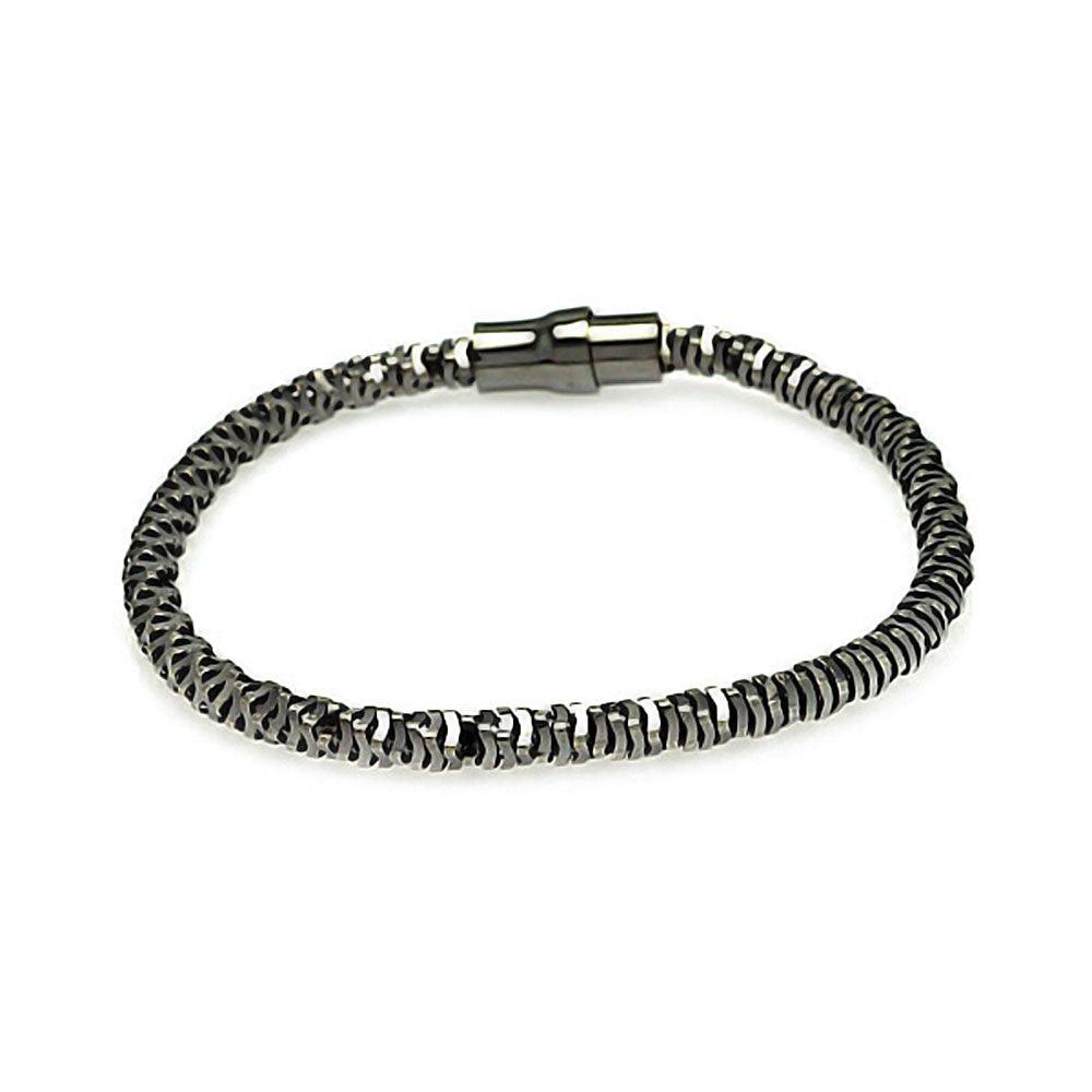 Closeout Silver 925 Black Rhodium Plated Italian Bracelet - ITB00004BLK | Silver Palace Inc.