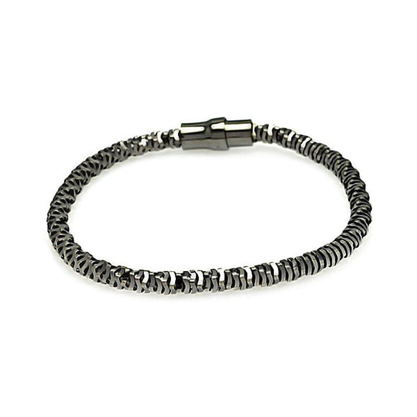 Closeout  Silver 925 Black Rhodium Plated Italian Bracelet - ITB00004BLK | Silver Palace Inc.