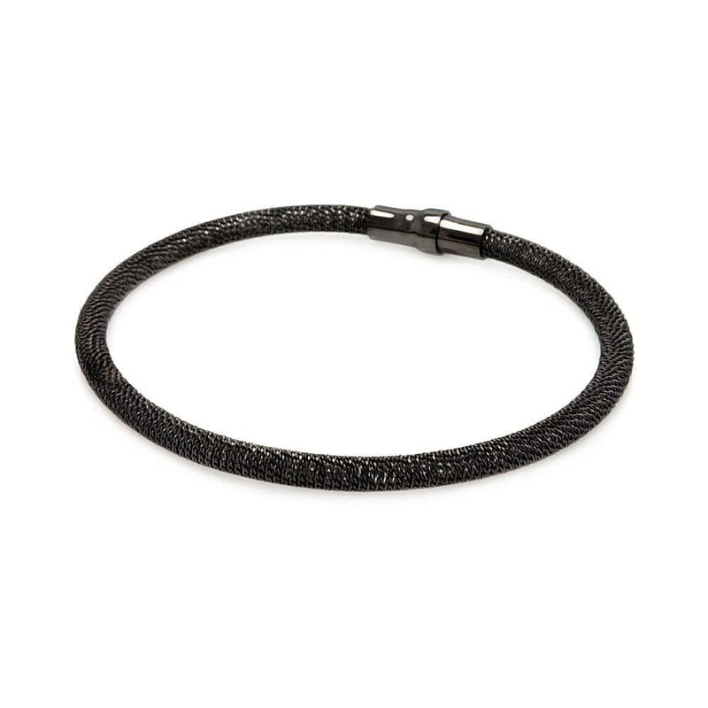 Closeout-Silver 925 Black Rhodium Plated Italian Bracelet - ITB00037BLK | Silver Palace Inc.