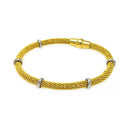 Closeout-Silver 925 Gold Plated Silver Bars Beaded Italian Bracelet - ITB00077GP | Silver Palace Inc.