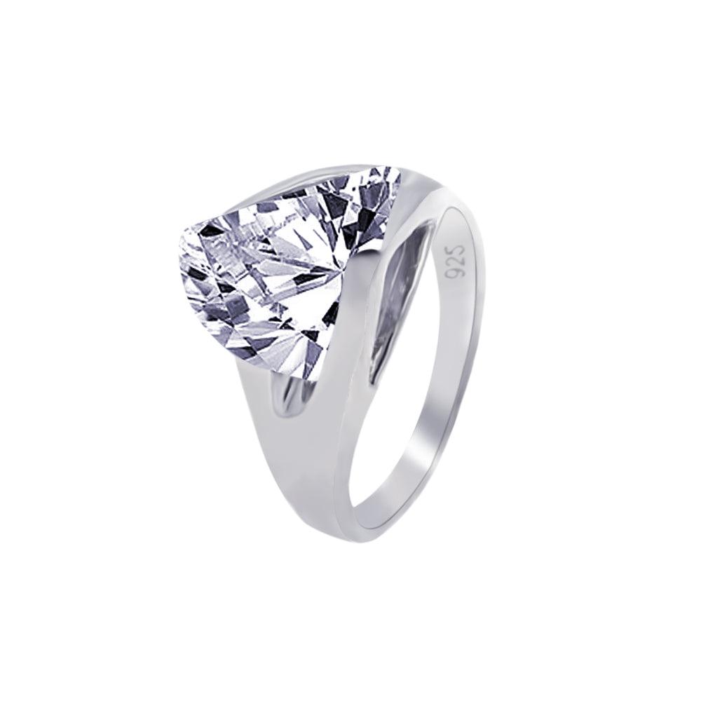 Silver 925 Rhodium Plated Lavender Sideways CZ Ring - AAR0001LVR | Silver Palace Inc.