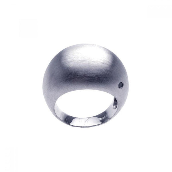 Closeout-Silver 925 Rhodium Plated CZ Plain Dome Ring - BGR00190 | Silver Palace Inc.