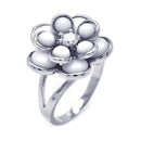 Closeout-Silver 925 Rhodium Plated CZ Flower Ring - BGR00264 | Silver Palace Inc.
