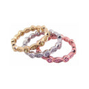 Silver 925 Rhodium, Gold, and Rose Gold Plated Multi Color CZ Stackable Ring - STR00454 | Silver Palace Inc.