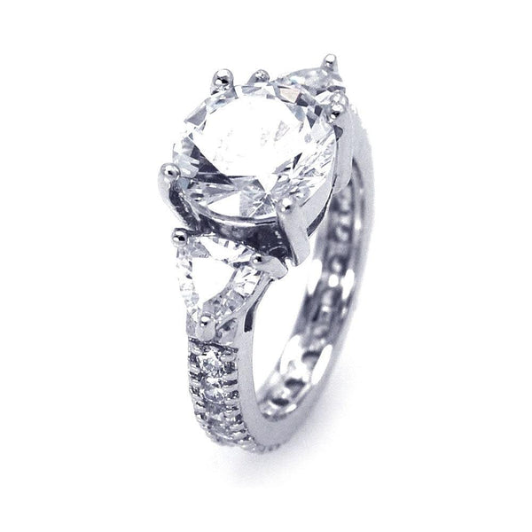 Silver 925 Rhodium Plated CZ Past Present Future Ring - STR00530 | Silver Palace Inc.