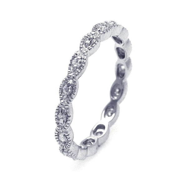 Silver 925 Rhodium Plated CZ Stackable Eternity Ring - STR00542 | Silver Palace Inc.
