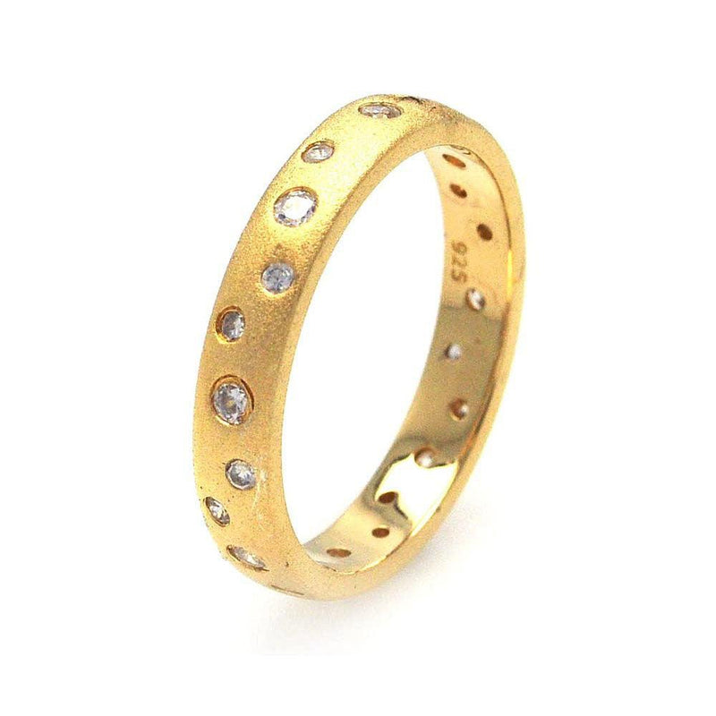 Silver 925 Gold Plated CZ Eternity Ring - STR00587 | Silver Palace Inc.
