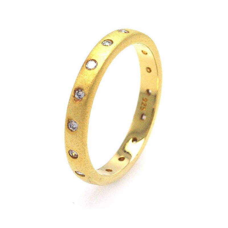 Silver 925 Gold Plated CZ Stackable Eternity Ring - STR00588 | Silver Palace Inc.