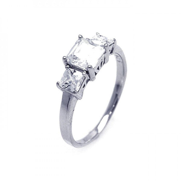Silver 925 Rhodium Plated CZ Past Present Future Ring - STR00697 | Silver Palace Inc.