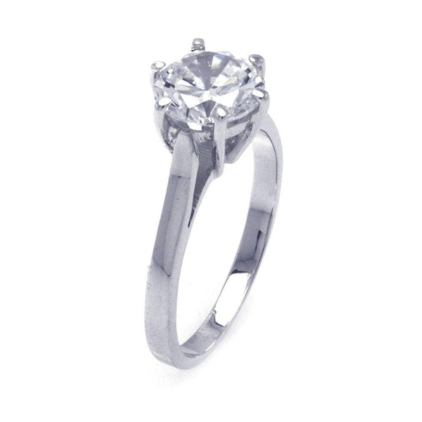 Silver 925 Rhodium Plated CZ Solitaire Ring - STR00788 | Silver Palace Inc.