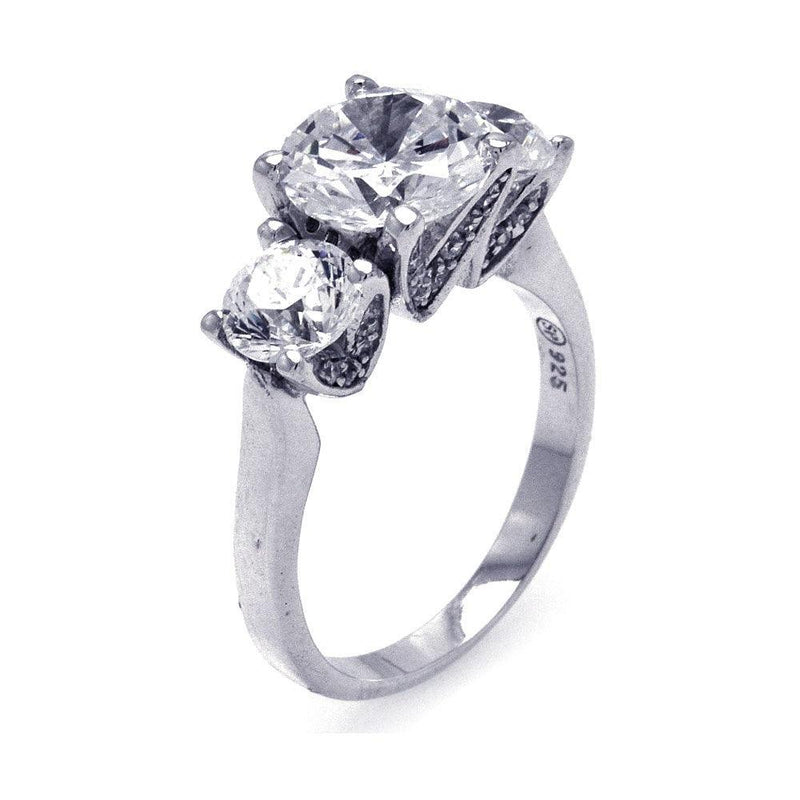 Closeout-Silver 925 Rhodium Plated CZ Past Present Future Ring - STR00837 | Silver Palace Inc.
