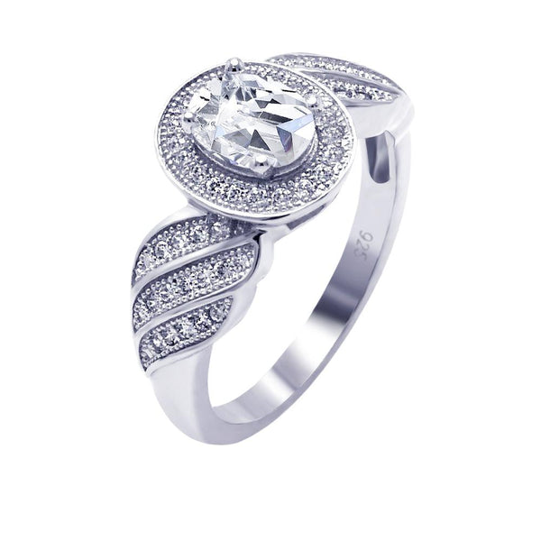 Silver 925 Rhodium Plated Micro Pave CZ Winged Ring - ACR00043 | Silver Palace Inc.