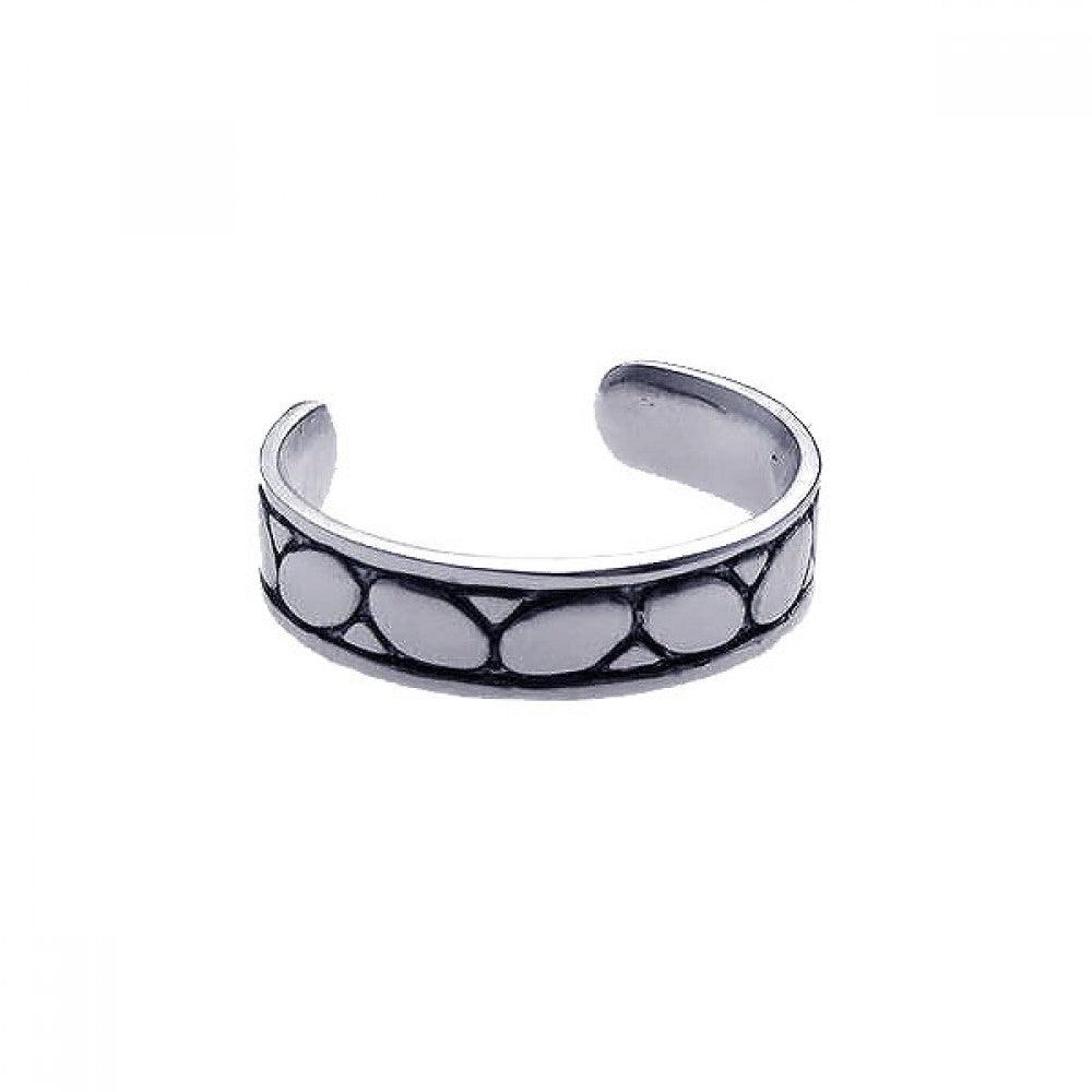 Silver 925 Rhodium Plated Rock Toe Ring - CZTR7 | Silver Palace Inc.