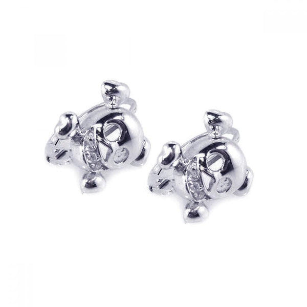 Silver 925 Rhodium Plated Skull CZ Hoop Earrings - STE00524 | Silver Palace Inc.