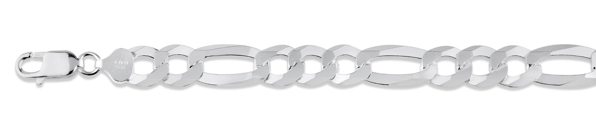 Sterling Silver Rhodium Figaro Chains
