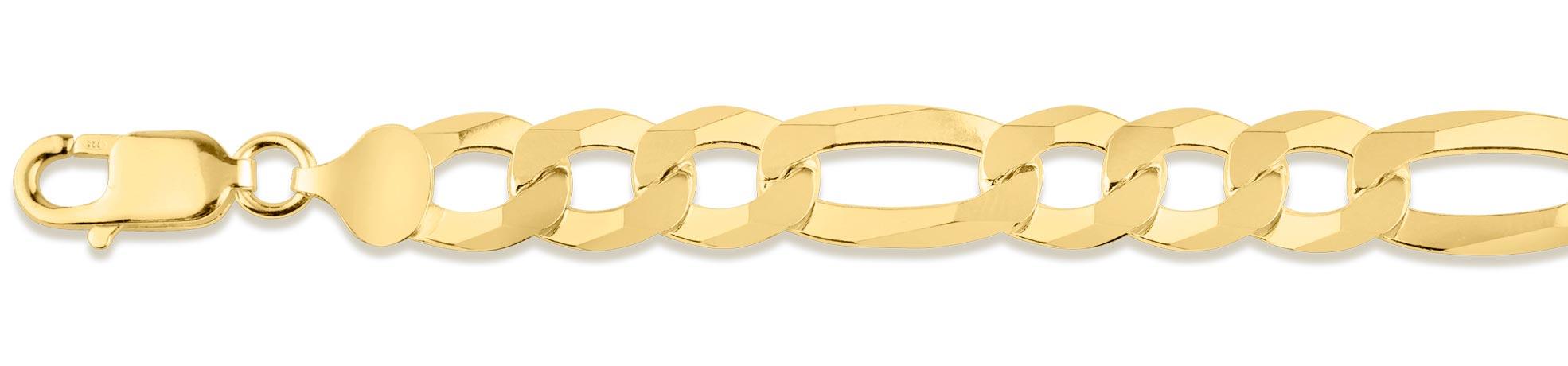 Sterling Silver Gold Plated Figaro Chains