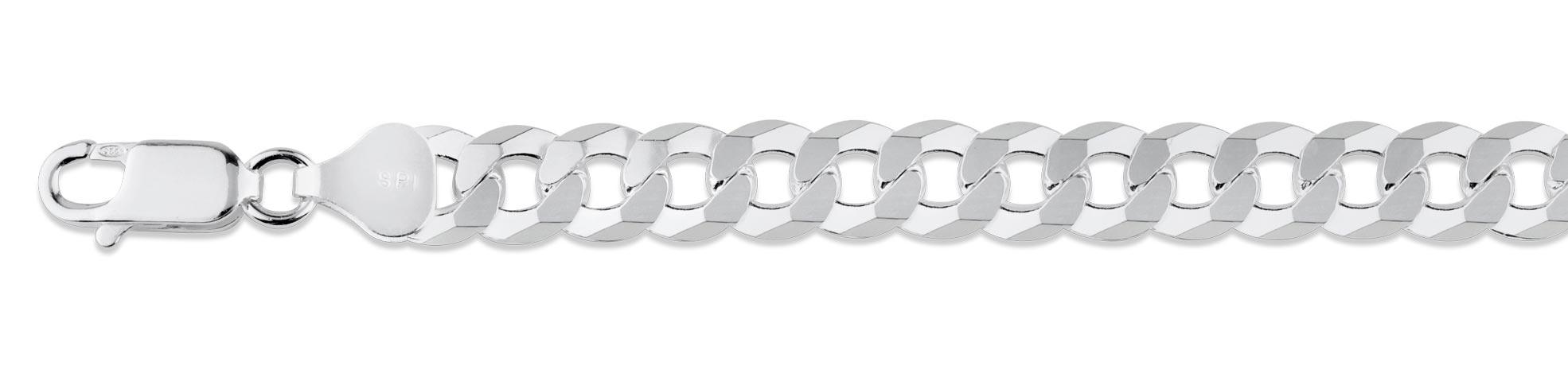 Sterling Silver Rhodium Super Flat Curb Chains