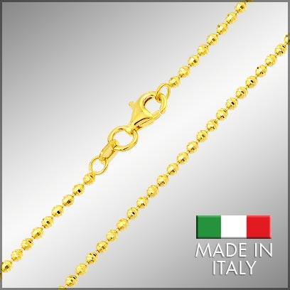 Sterling Silver Gold Plated Bead Chains