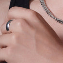 Anillo de bodas redondo liso de plata de ley 925 pulida - RING01-8MM