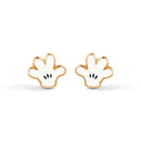 14E00189. - 14 Karat White Enamel Gloves Screw Back Earrings