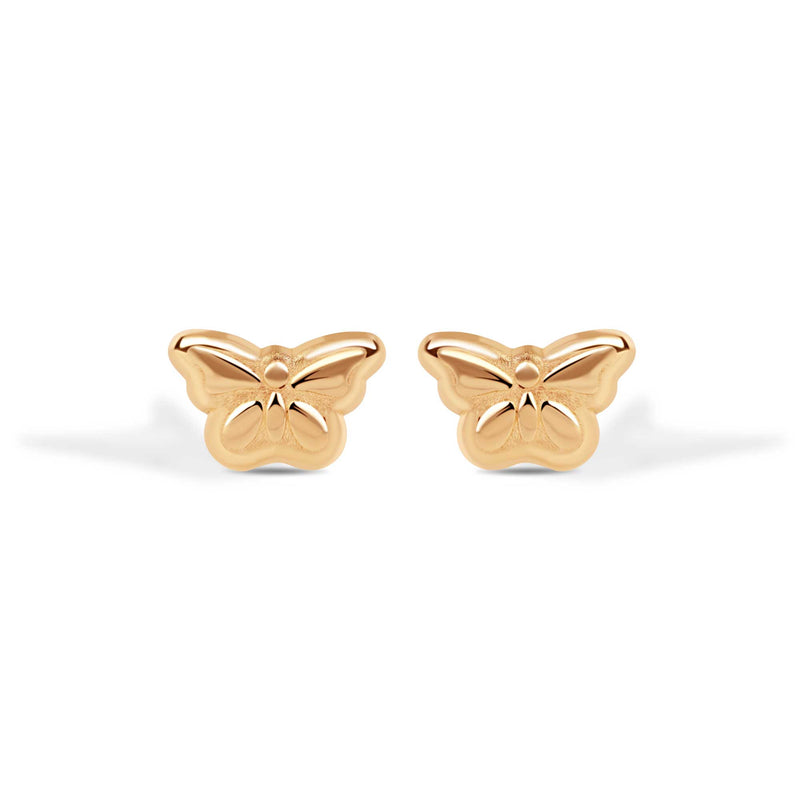 14E00243. - 14 Karat Butterfly Screw Back Earrings