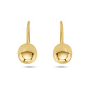 14E00410. - Pendientes con cierre de rosca frontal estilo teléfono con bola de 5 mm de oro amarillo de 14 quilates