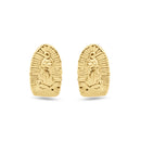 14E00413. - 14 Karat Yellow Gold Our Lady of Guadalupe Screw Back Earrings