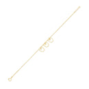 14KB0017. - 14 Karat Yellow Gold Three Diamond Cut Butterfly Adjustable Bracelet