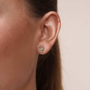 14KE0002. - 14 Karat Yellow & White Gold Diamond Cut Flower Earrings