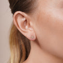 14KE0003. - 14 Karat Yellow Gold Diamond Cut Star Flower Earrings