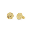 14KE0015. - 14 Karat Yellow Gold Beaded & Confetti Diamond Cut Disc Earrings