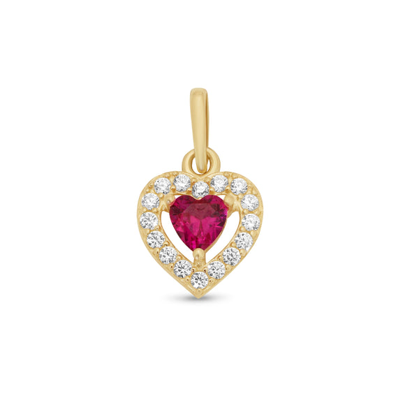 14P00149. - Colgante de oro amarillo de 14 quilates con detalle de corazón de niño sonriente