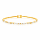 14LGMB00008 - 14 Karat Yellow Gold Round Lab Grown 4.08 Carat Diamonds 2.7mm Tennis Bracelet