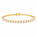 14LGMB00010 - 14 Karat Yellow Gold Round Lab Grown 8.21 Carat Diamonds 3.6mm Tennis Bracelet