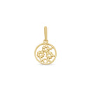 14KP0002. - 14 Karat Yellow Gold 7.9mm Sunflower Round Pendant