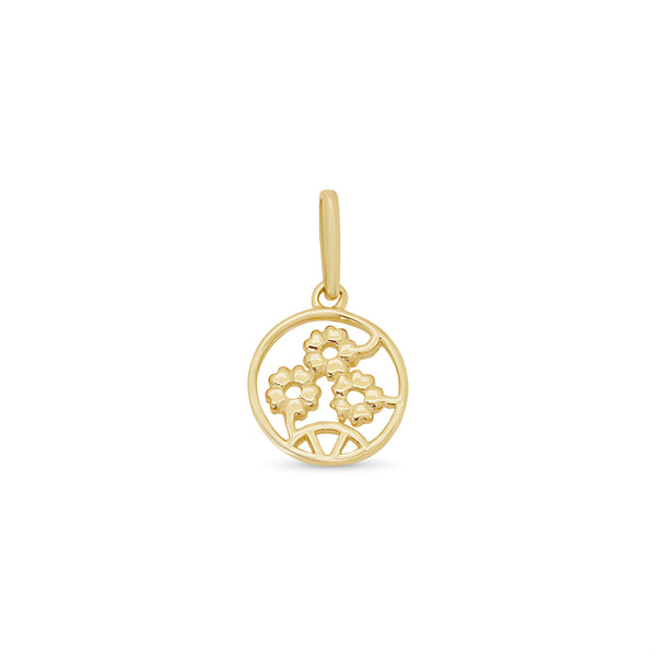 14P00149. - Colgante de oro amarillo de 14 quilates con detalle de corazón de niño sonriente