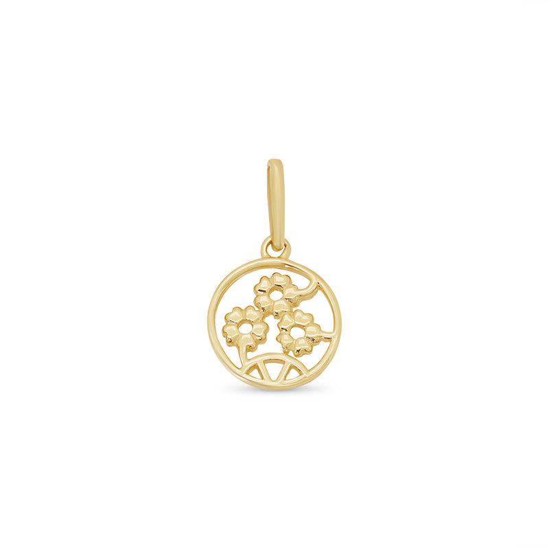 14P00149. - Colgante de oro amarillo de 14 quilates con detalle de corazón de niño sonriente