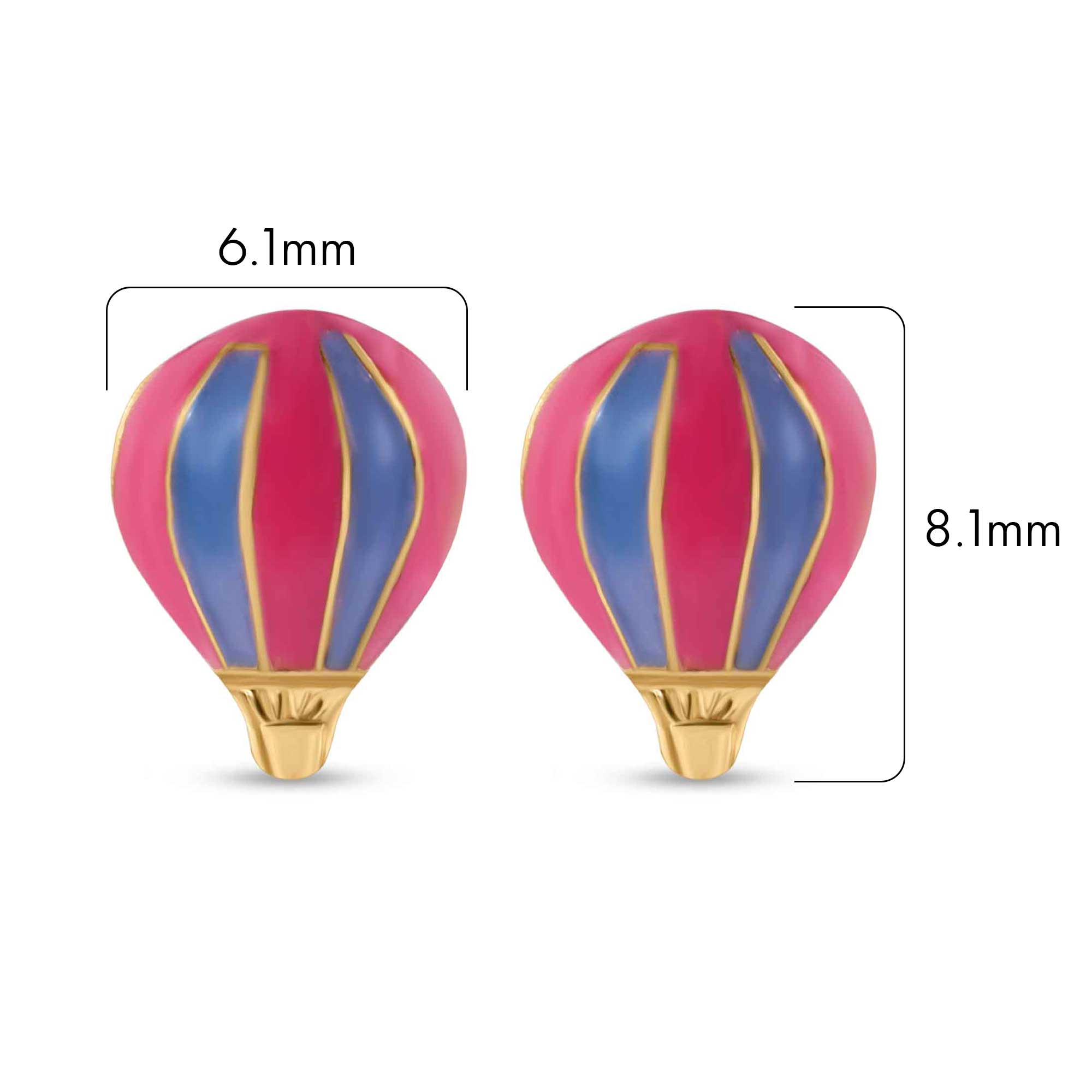 14E00423. - Aretes de oro amarillo de 14 quilates con forma de globo aerostático